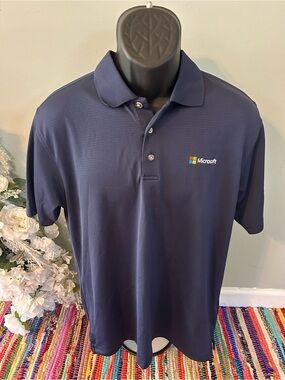 Set of 3 Microsoft Logo Company Staff Polo Shirts Pebble Beach Golf Tee Medium